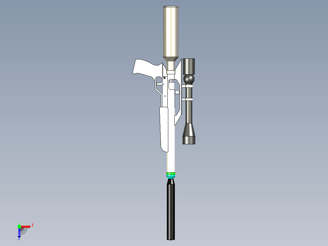 美国秃鹰气步枪pcp三维模型俯视图