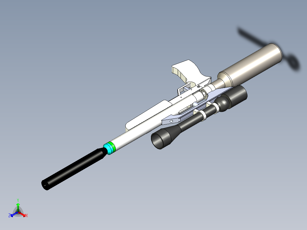 美国秃鹰气步枪pcp三维模型正等轴测图