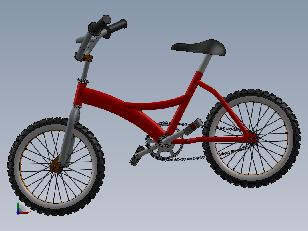 产品设计：自行车前视图