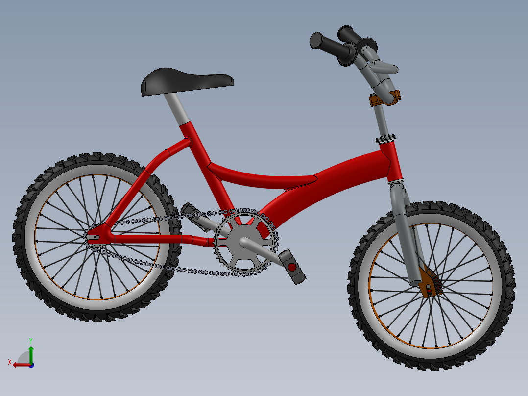 产品设计：自行车后视图