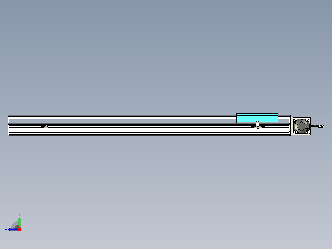 同步带滑台-半封闭B22-L100-C-S1150-R-P75-D3-N5右视图