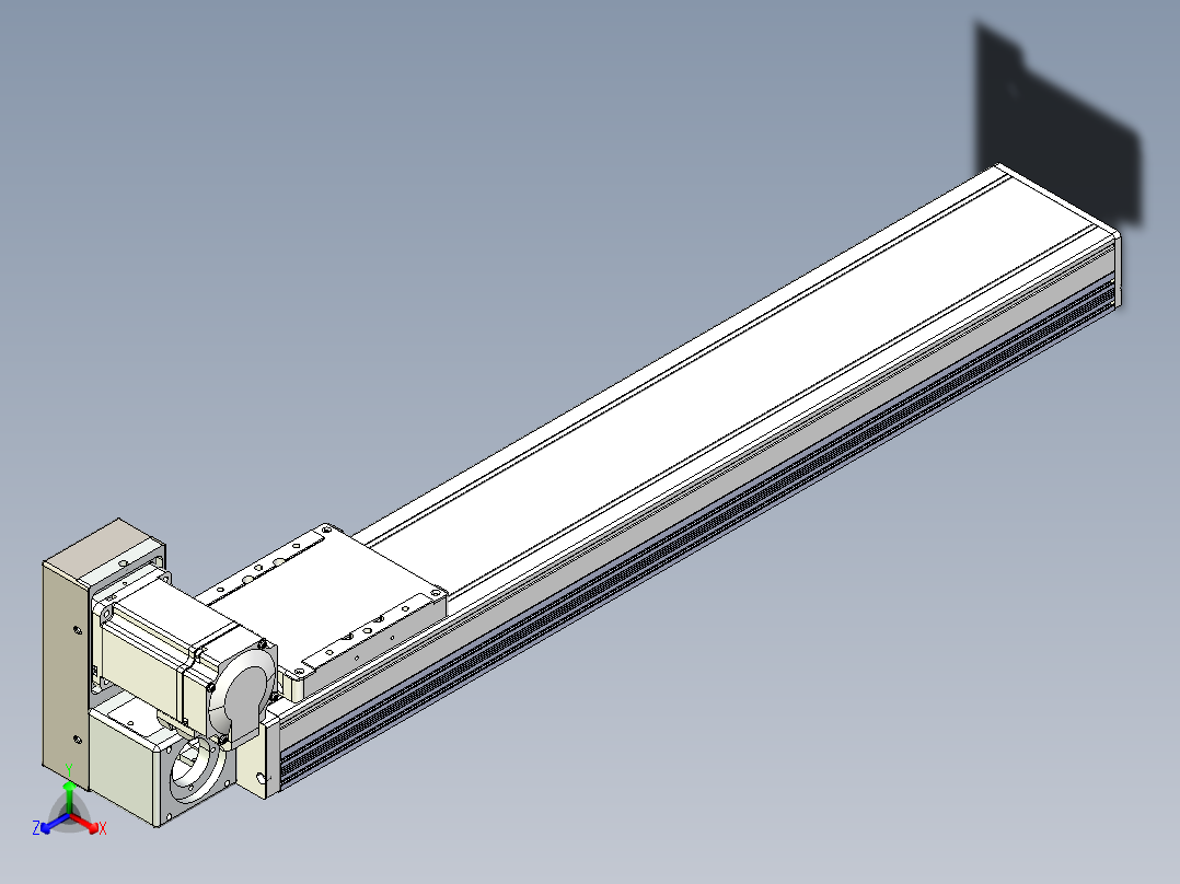 同步带全封闭直线模组TPA-HCB-105D-90-L500-LU-C-P20-N3正等轴测图