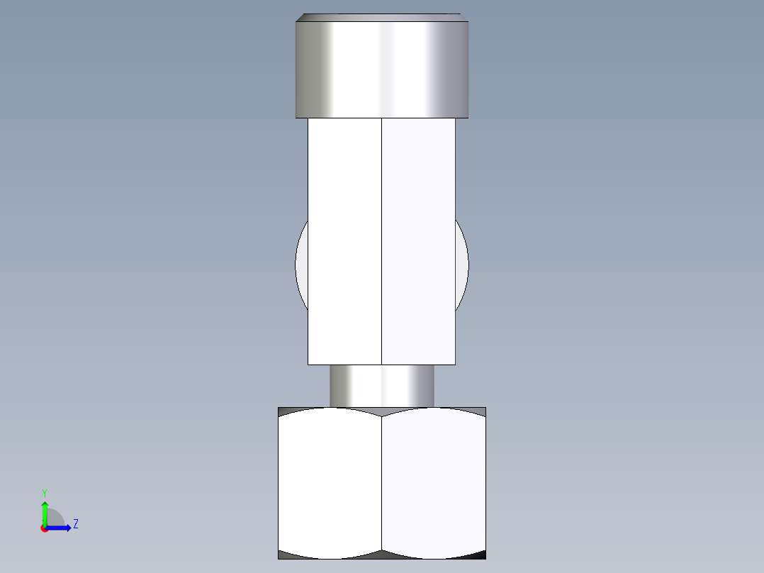 卡套式工业通用硬管接头EO_Standpipe_run_tee_EVL12SOMDCF左视图