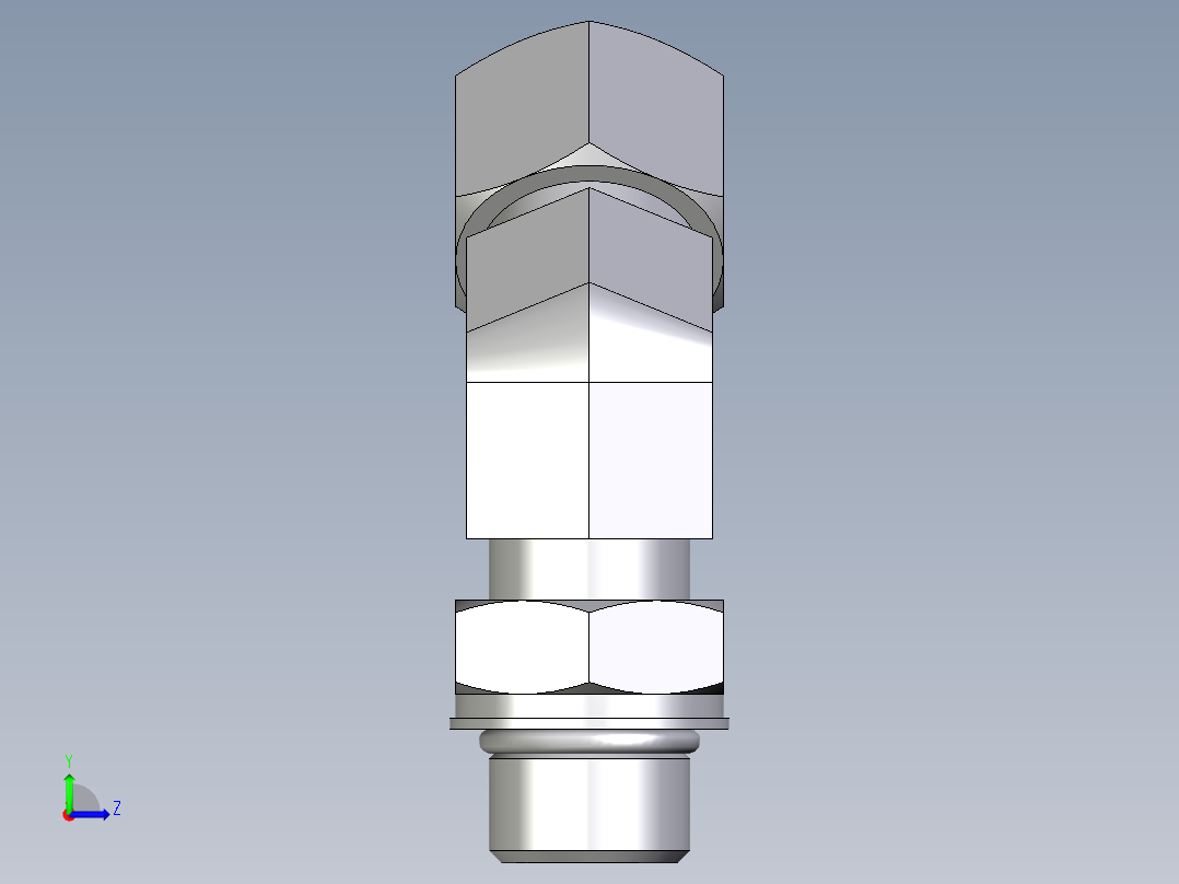 卡套式工业通用硬管接头EO_Adjustable_locknut_45_deg_elbow_VEE12ZSMORCF左视图