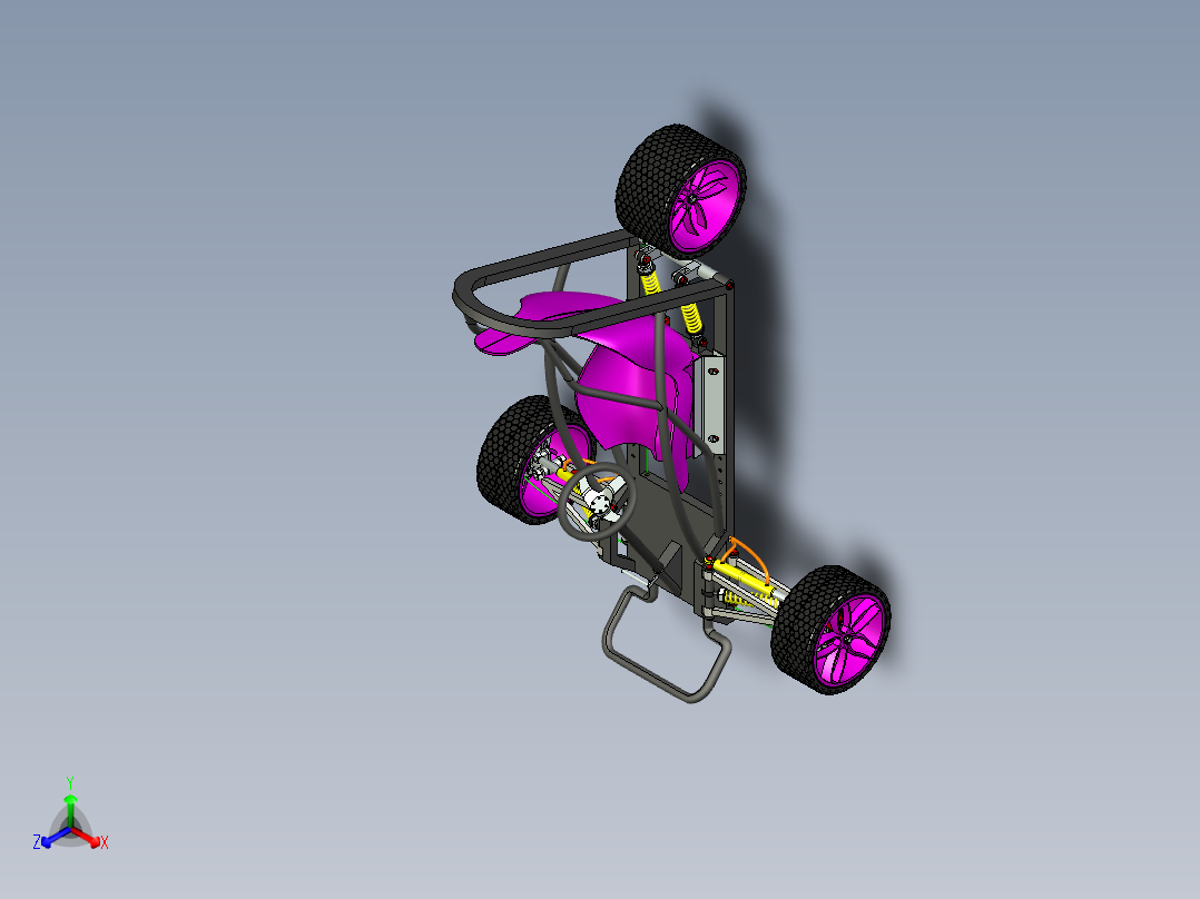 51-三轮单座卡丁车三维建模图纸 SolidEdge设计 附STEP格式正等轴测图