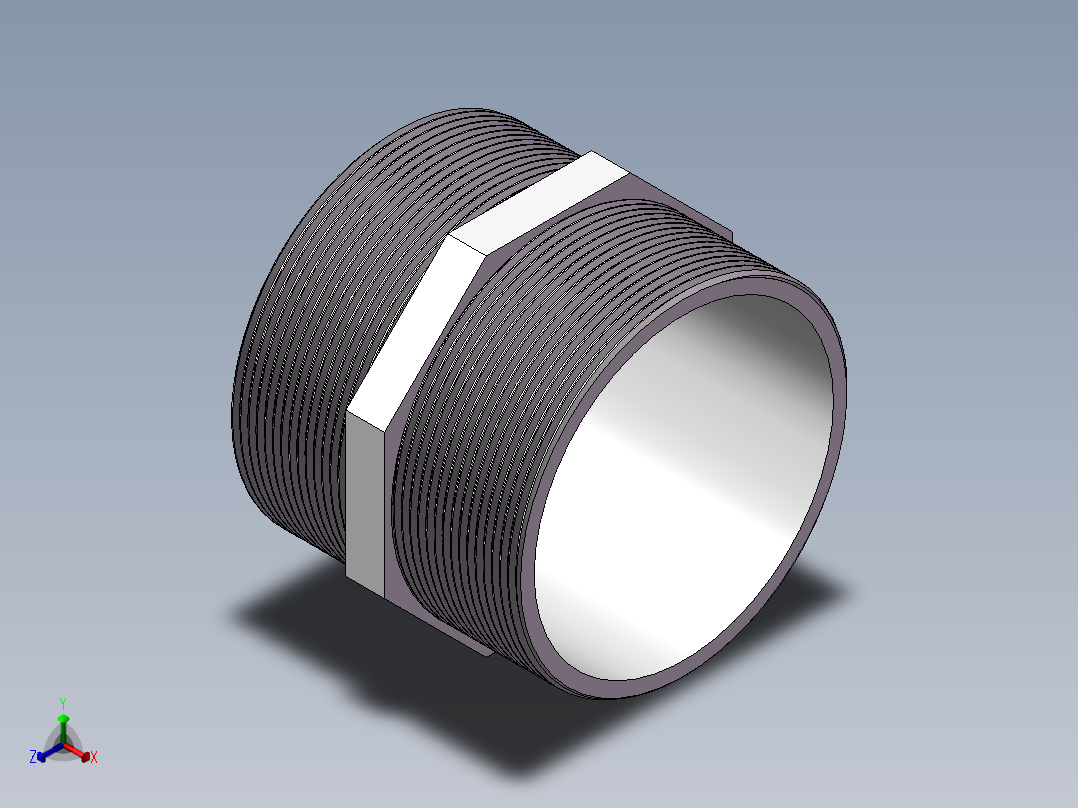 对丝-六角等径 DN80正等轴测图