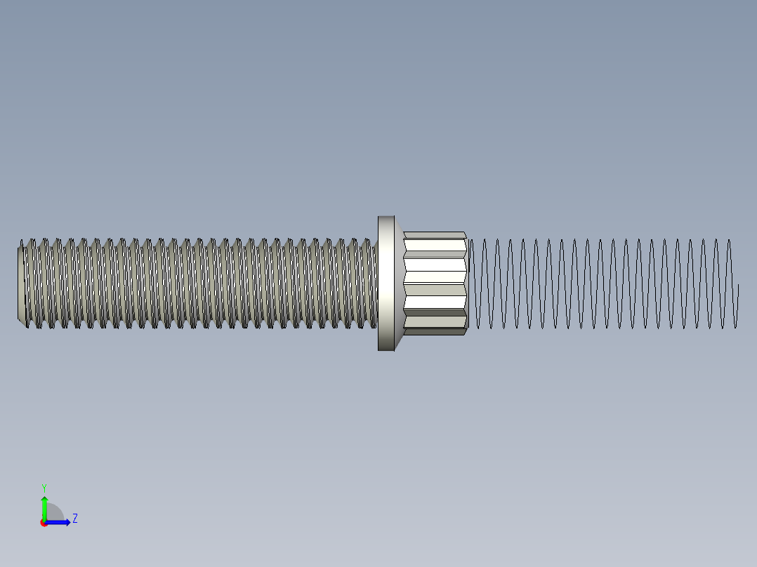 1_4in-28法兰头螺钉-1-4in-28 1long 12-point screws.x_t左视图