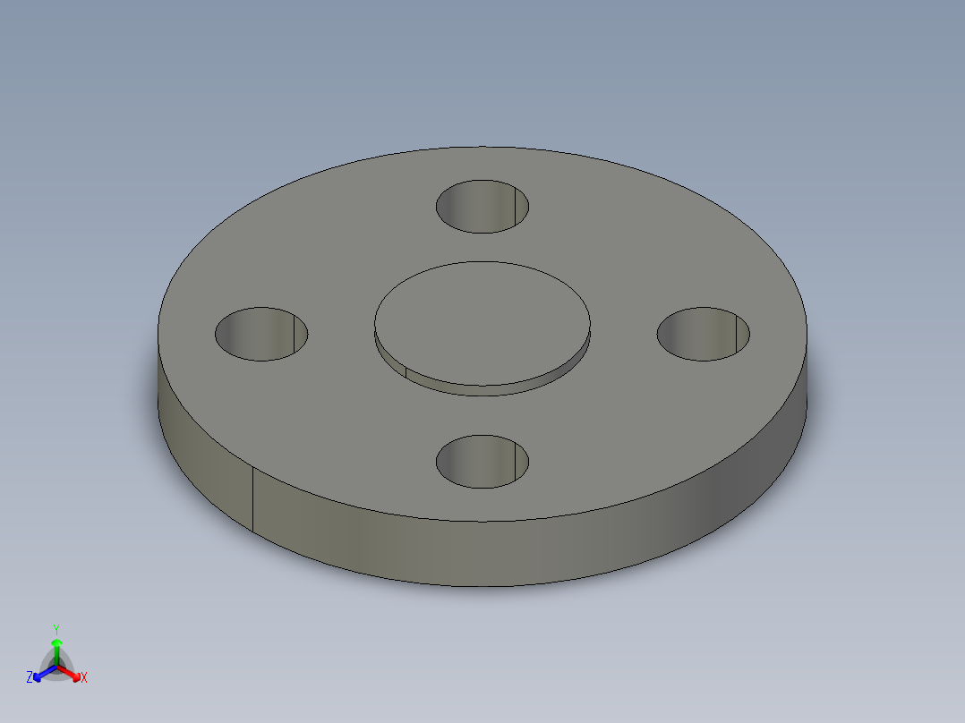 船舶管路系统SeaCor_Blind Flange_37J153005_0.5in正等轴测图