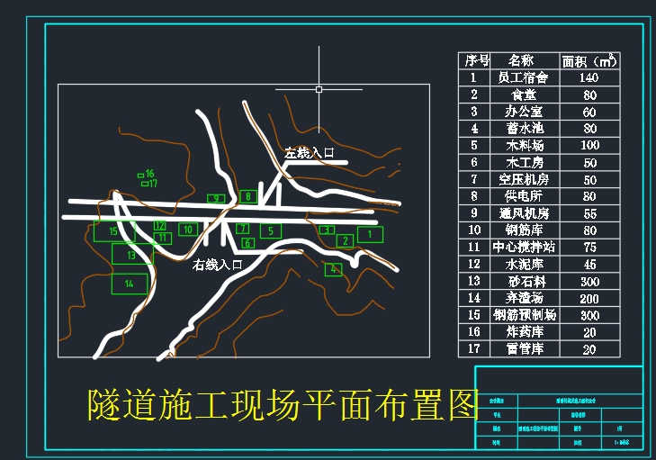 E1406-某隧道结构与施工组织设计CAD+说明书