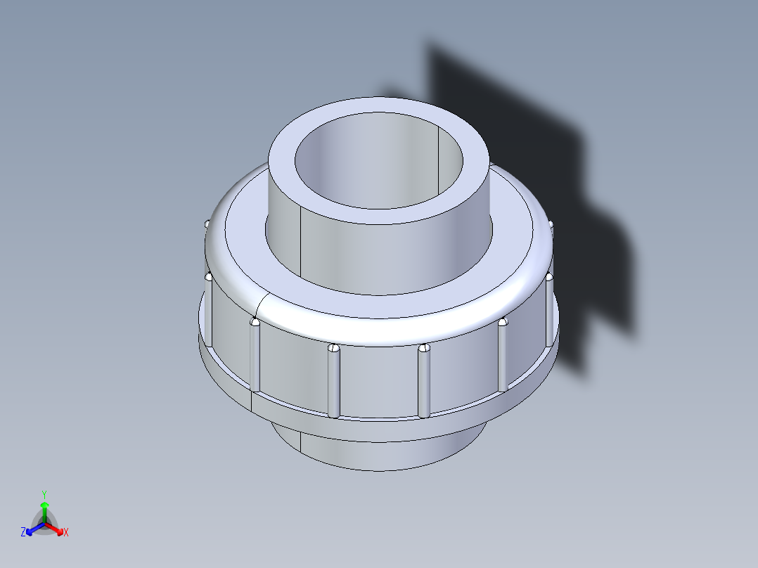 聚氯乙烯配件29-Sch80_Union T375_SxS_857-375-012_1.25in正等轴测图