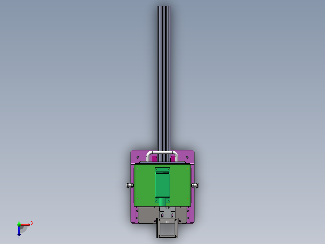 A3K-Z导槽冲切模（sw18可编辑+工程图+bom）俯视图