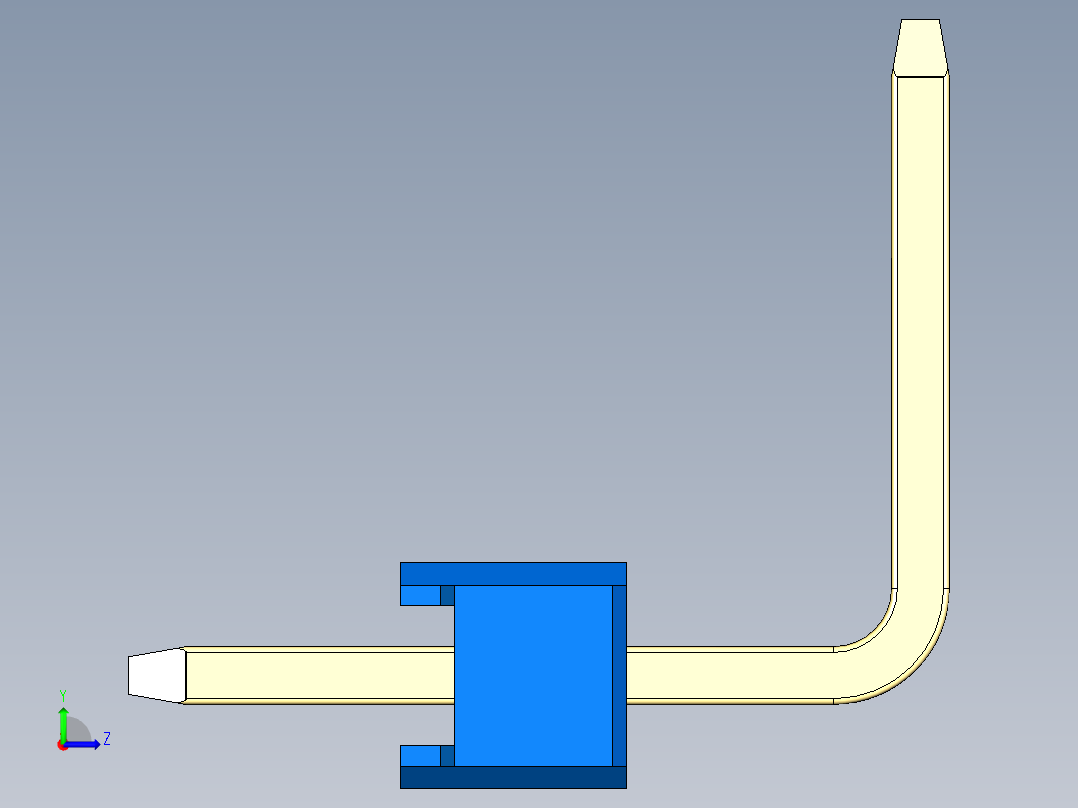 彩色公排针 100mil 2.54mm 系列-DS1022_blue_12p_100mil_TypeU_rev1.0左视图