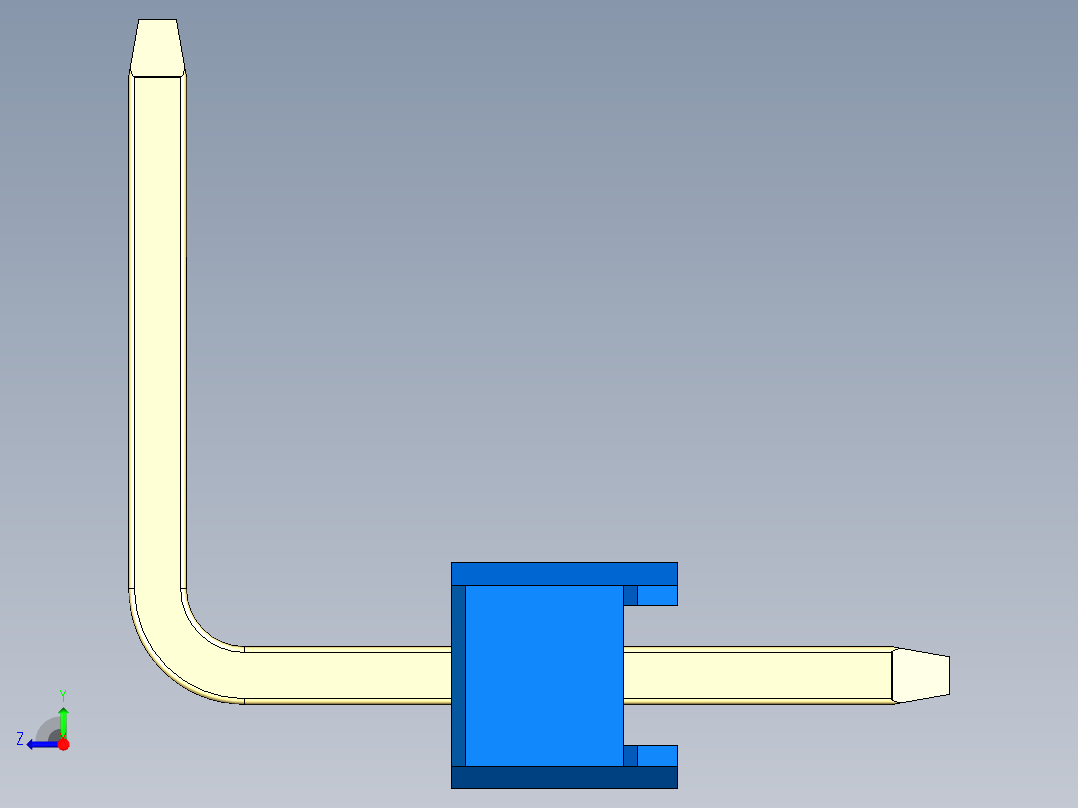 彩色公排针 100mil 2.54mm 系列-DS1022_blue_12p_100mil_TypeU_rev1.0右视图
