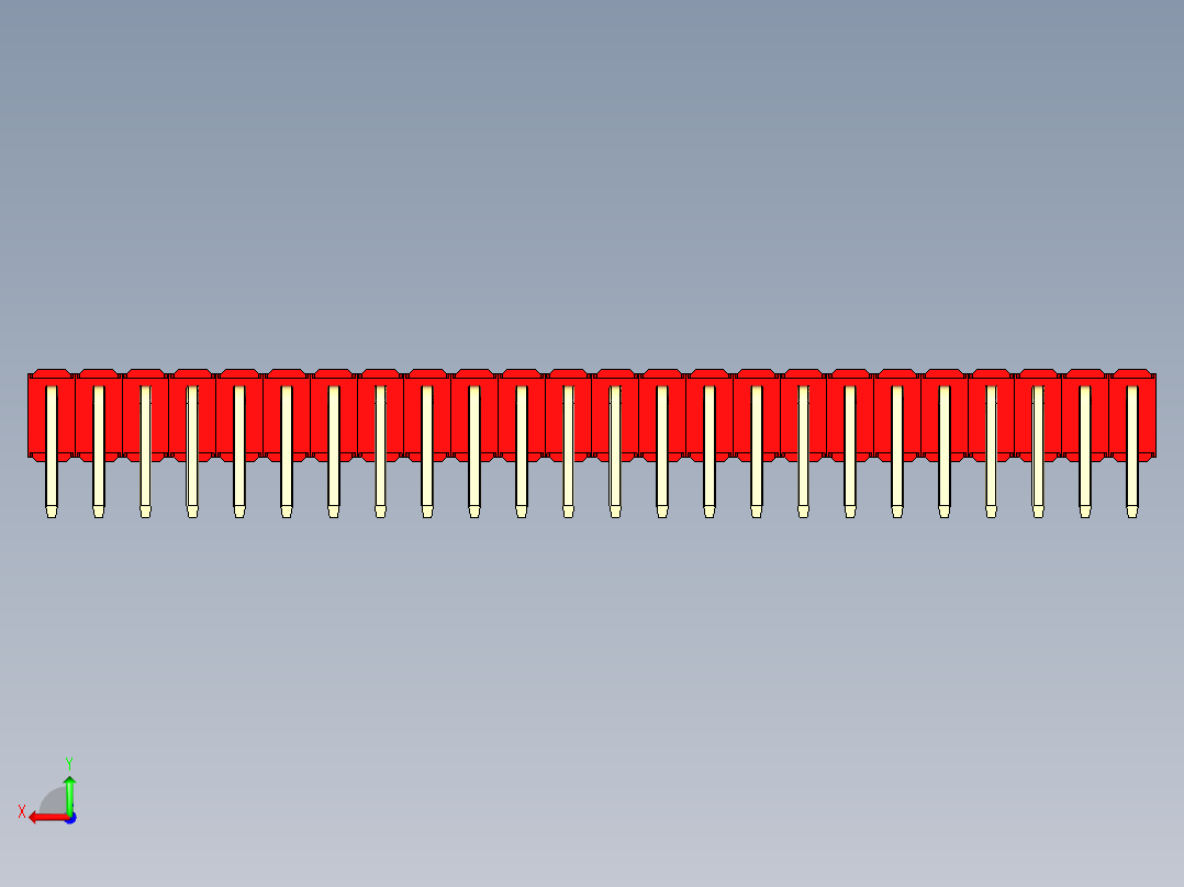 彩色公排针 100mil 2.54mm 系列-DS1022_red_2x24p_100mil_TypeD_rev1.0后视图