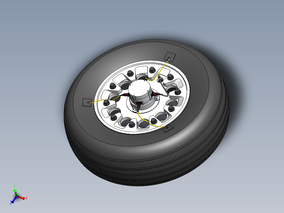 F16战斗机起落架轮子