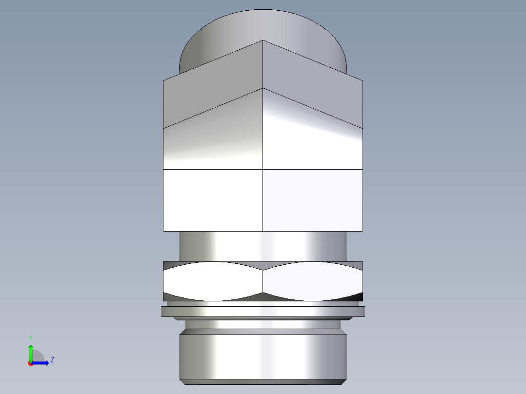 卡套式工业通用硬管接头EO_Adjustable_locknut_45_deg_elbow_VEE30SMOMDCF左视图