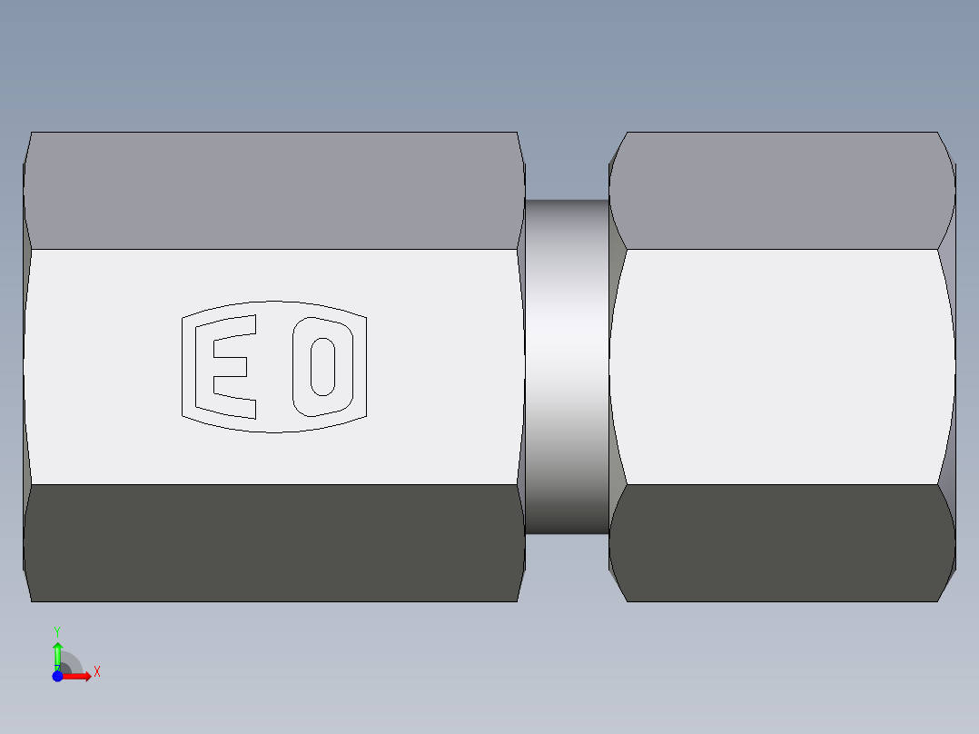 卡套式工业通用硬管接头EO_Swivel_connector_GAI08ZLMCF前视图