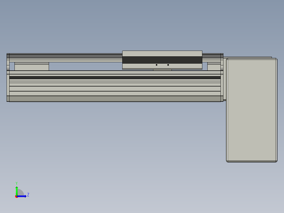 直线模组LHB17-L40-S100-LD设计图纸左视图