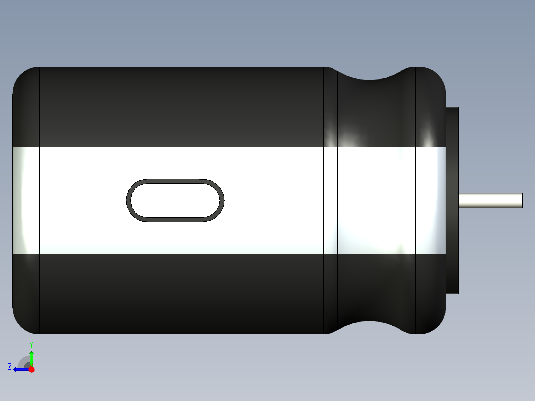 无源元件封装-CAP_RAD_D10x16_POL_BK右视图