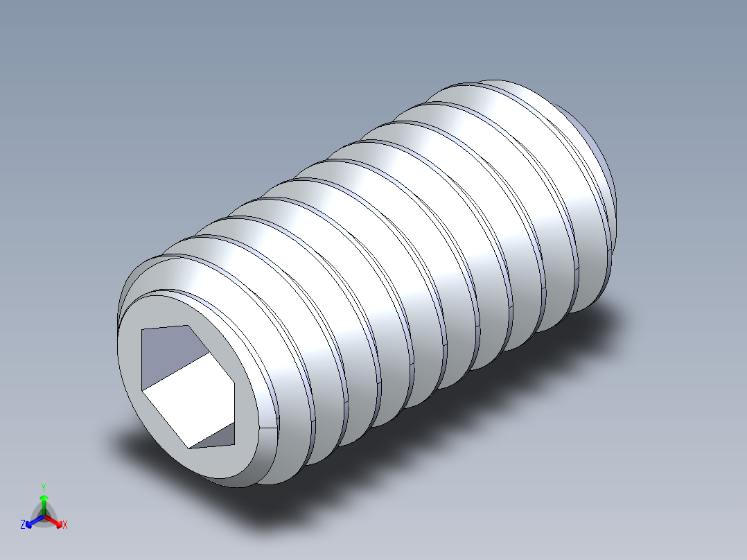 UNC 平头紧定螺钉-UNC SET SCREW 0.3125 x0.625.STEP正等轴测图