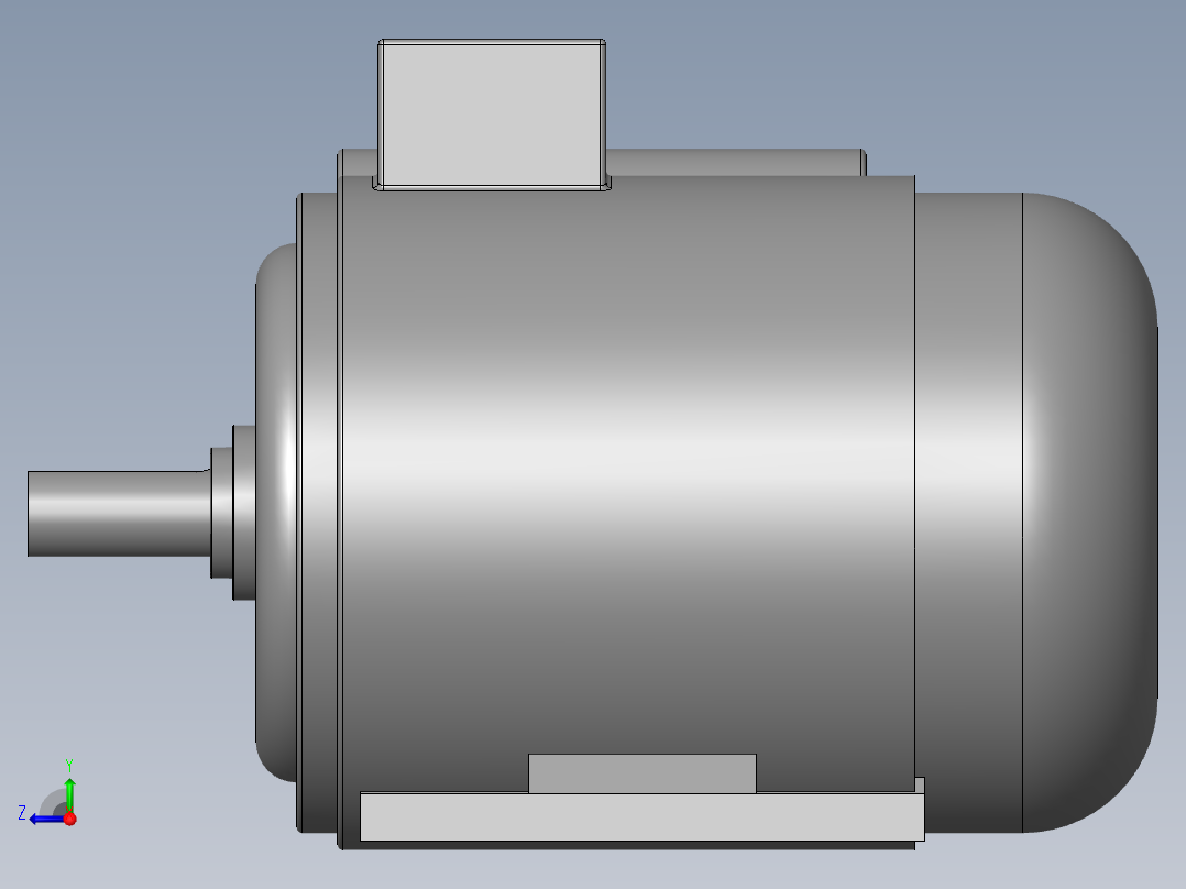 异步电机DJ_YS系列(IP44)_IMB3型_YS-90S-4右视图