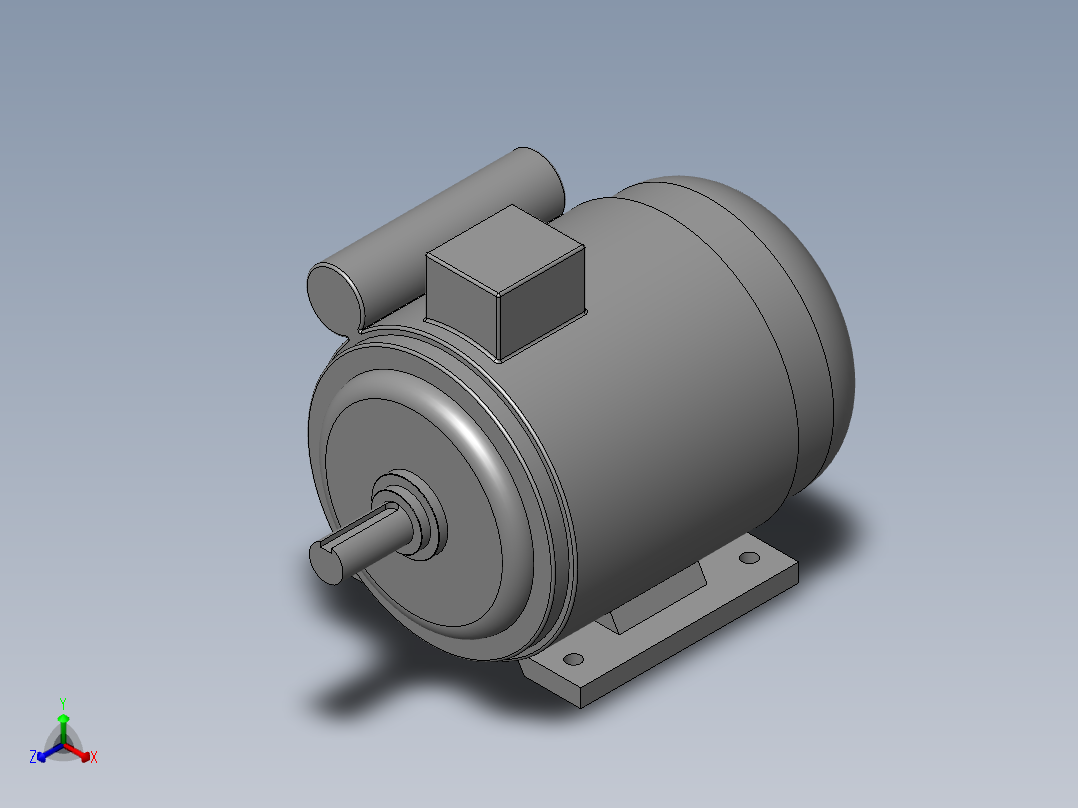 异步电机DJ_YS系列(IP44)_IMB3型_YS-90S-4正等轴测图