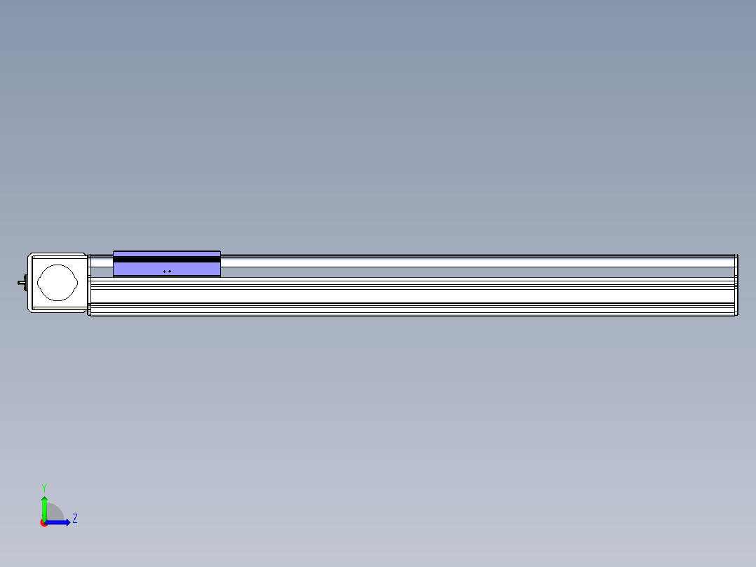 同步带滑台-半封闭B17-L100-S700-R-P75-D3-N3左视图
