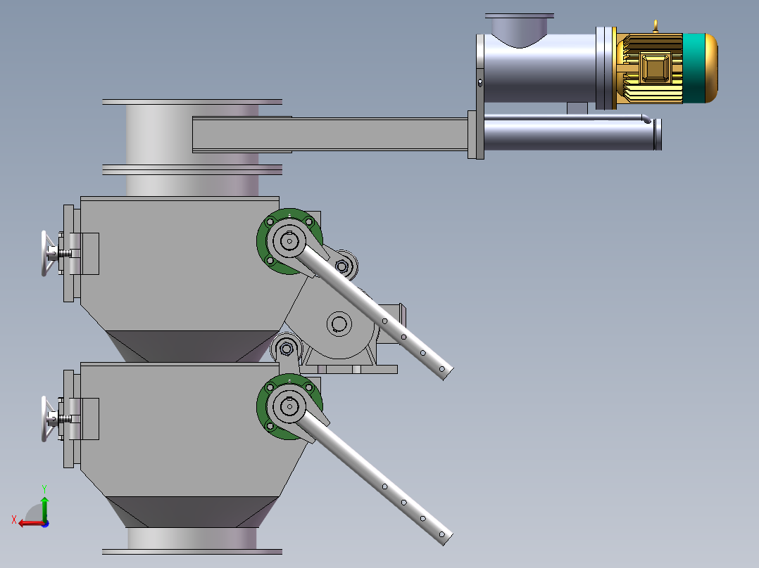 01-电动双层单门翻板阀后视图