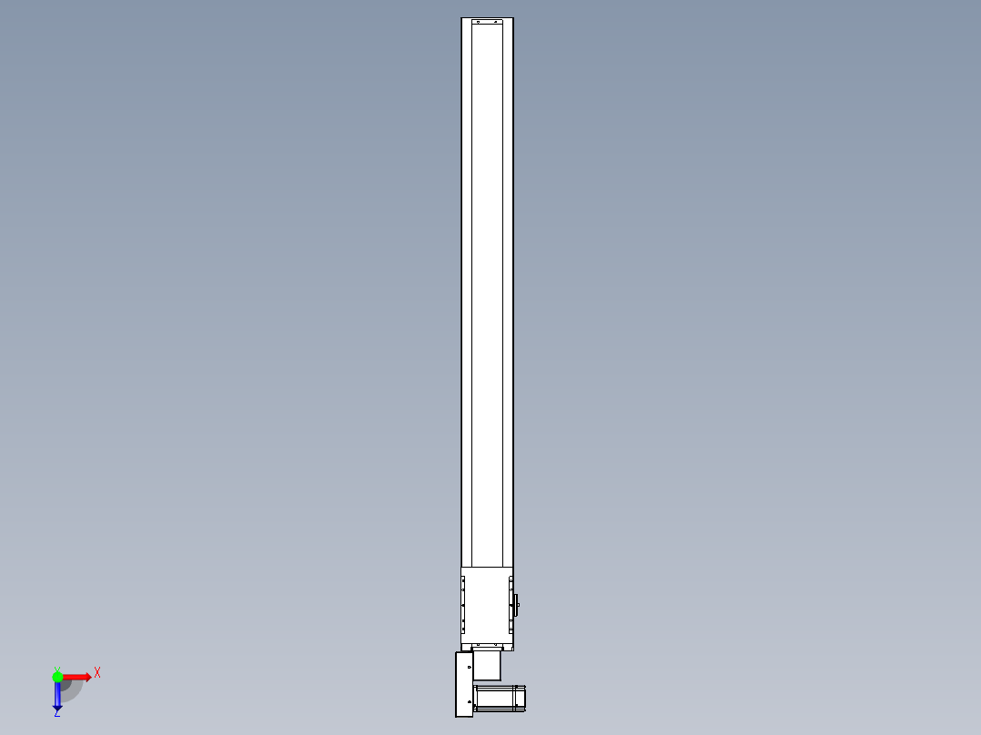 同步带全封闭直线模组TPA-HCB-120D-90-L1200-ML-Y-P40-N3俯视图