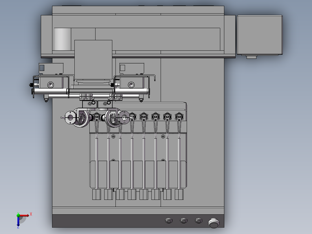 双头三轴自动焊锡机俯视图