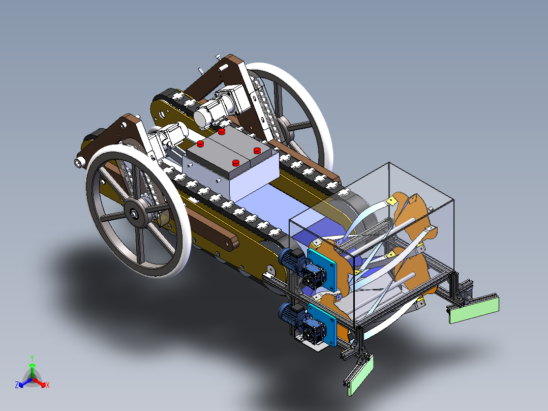 履带除草机正等轴测图