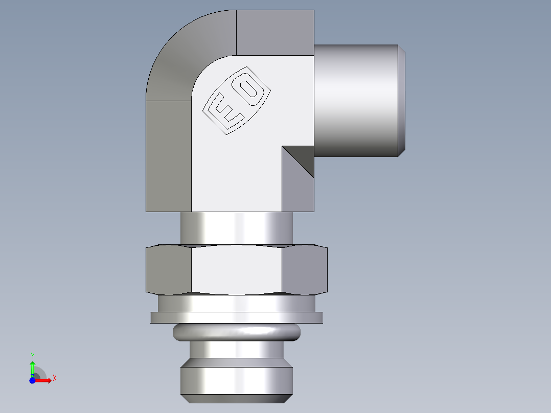 卡套式工业通用硬管接头EO_Adjustable_Locknut_elbow_WEE06LLMOROMDCF前视图