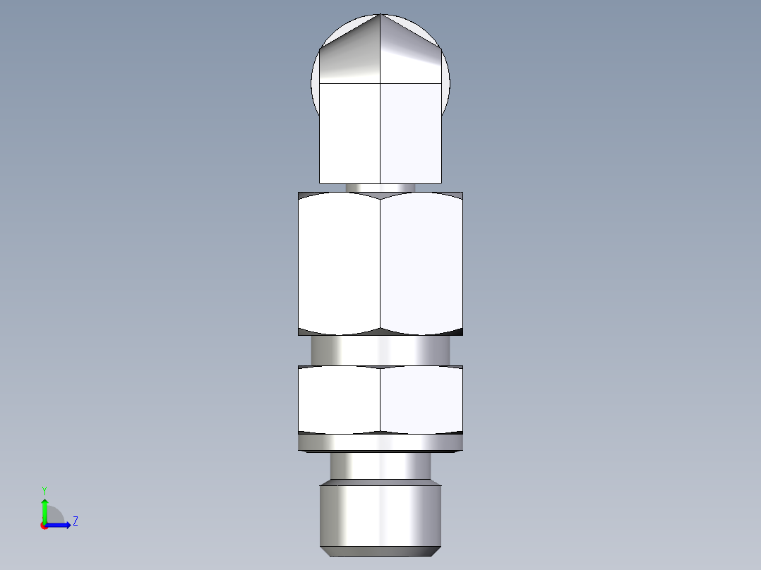卡套式工业通用硬管接头EO_Assembled_adjustable_standpipe_elbow_EVW08SMOMD71左视图