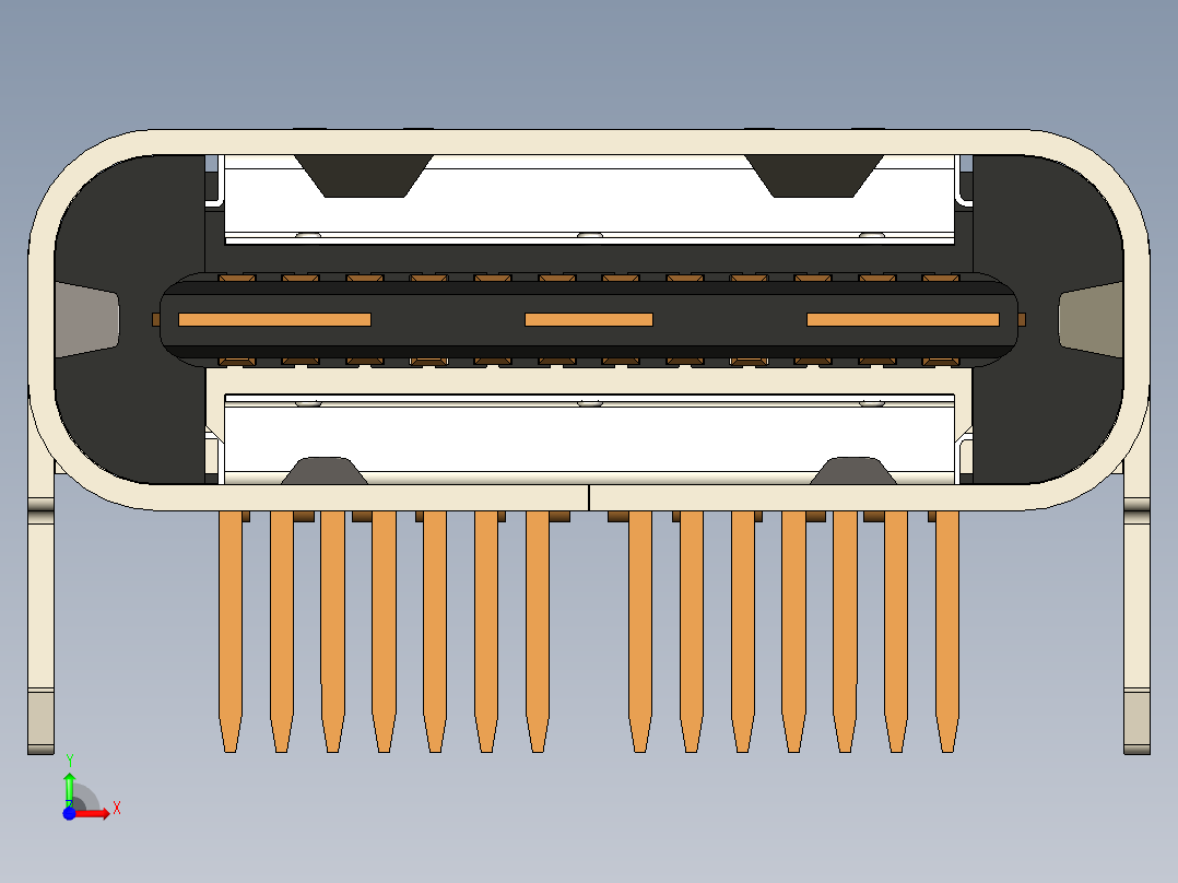 Usb接口c型母头前视图