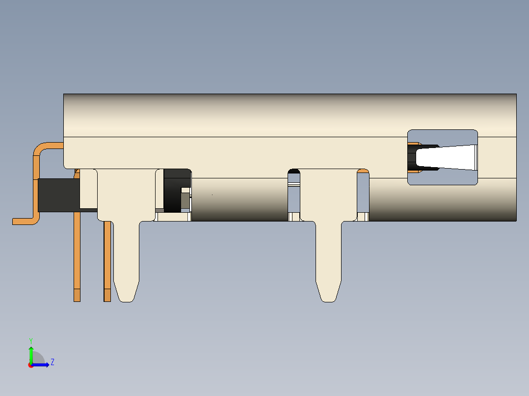 Usb接口c型母头左视图