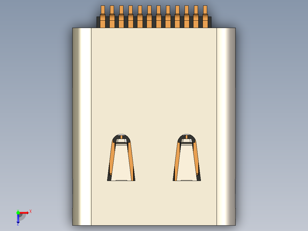 Usb接口c型母头俯视图