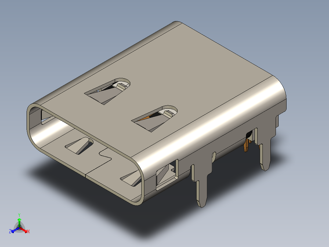 Usb接口c型母头正等轴测图