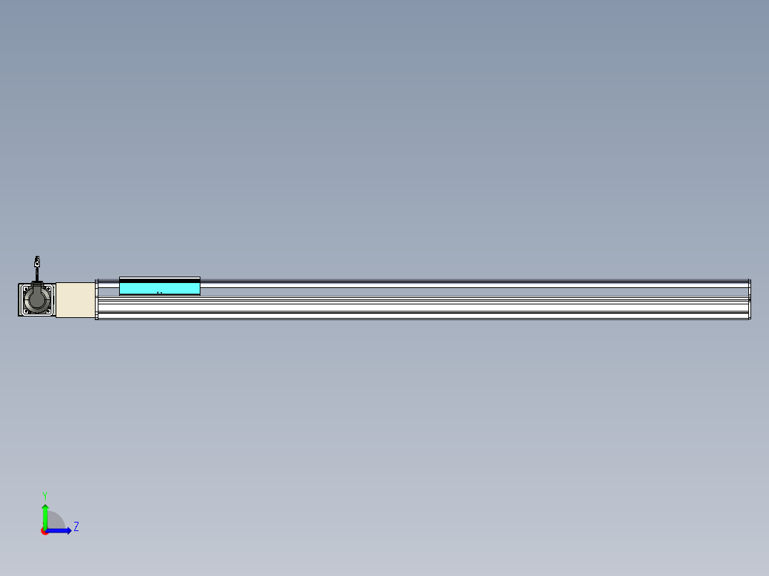 同步带滑台-半封闭B22H-L100-C-S1450-R-P75-D3-N5左视图
