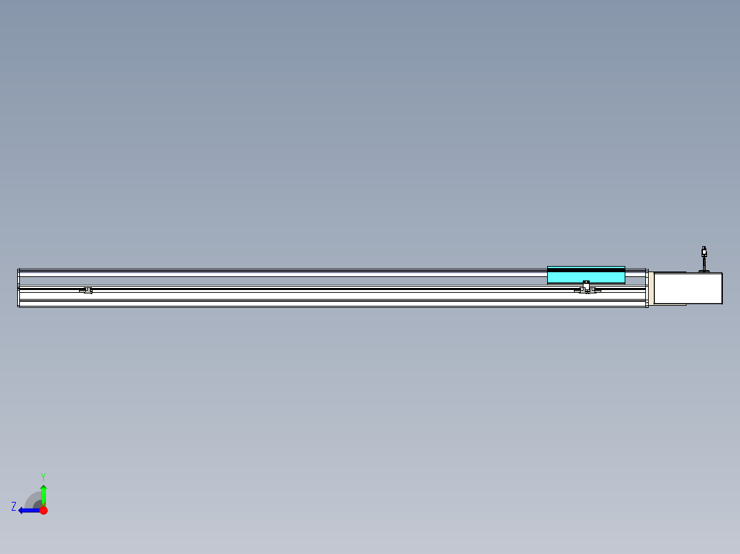 同步带滑台-半封闭B22H-L100-C-S1450-R-P75-D3-N5右视图