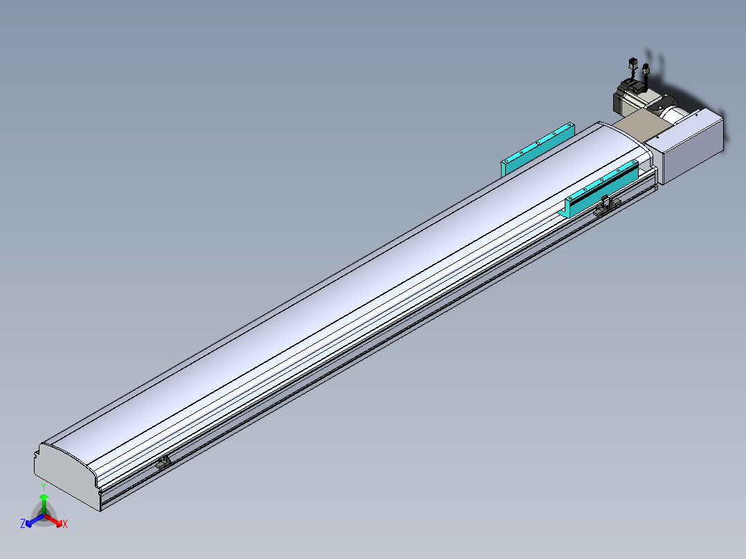 同步带滑台-半封闭B22H-L100-C-S1450-R-P75-D3-N5正等轴测图