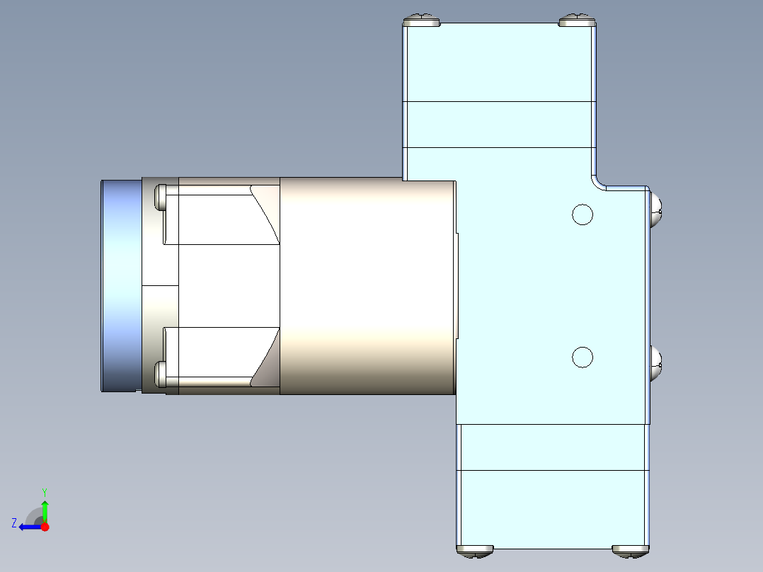 LTC-IIS 微型膜片泵（液体），最高达 1.5 LPM 自由流量 (2)系列图纸右视图