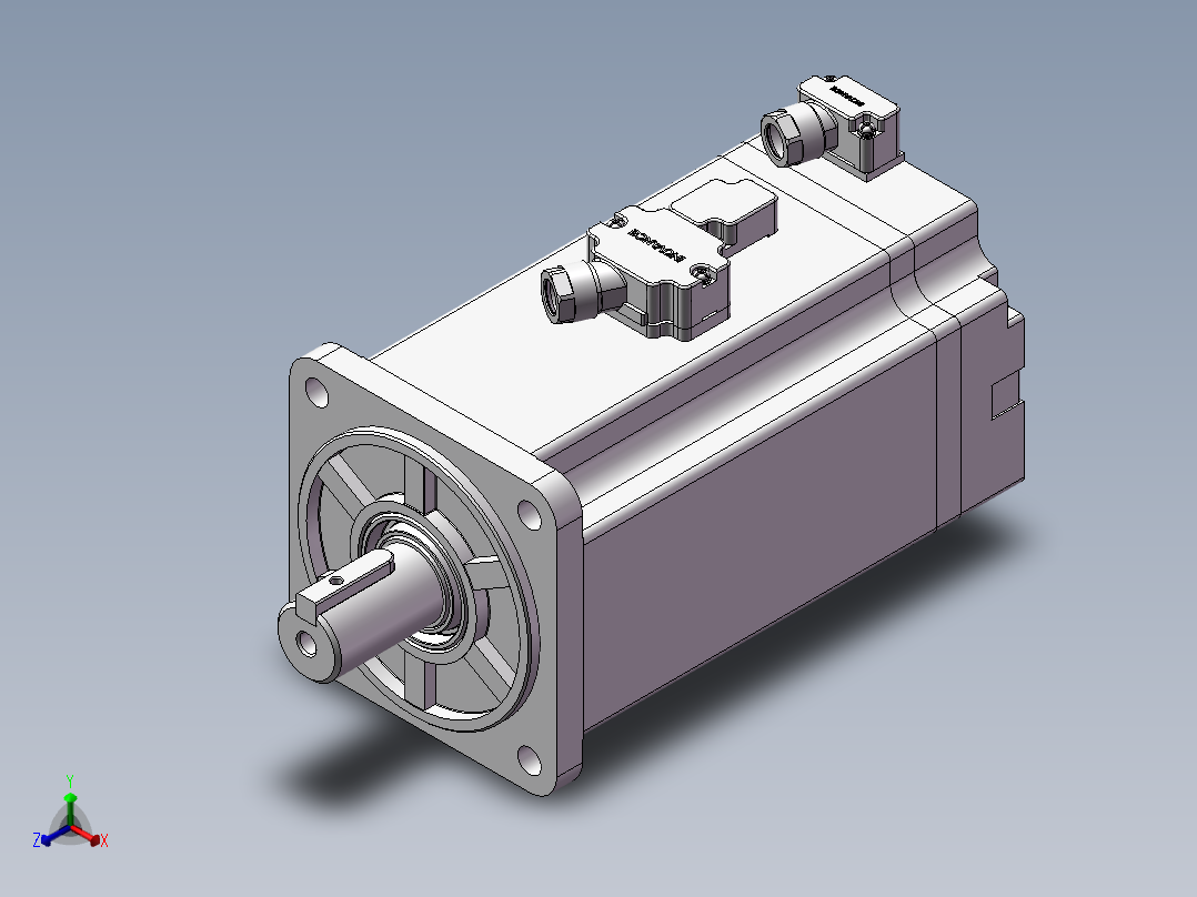 汇川伺服电机-MS1H1-75B30CB-(A)334Z（750W绝对值低惯量带抱闸）正等轴测图