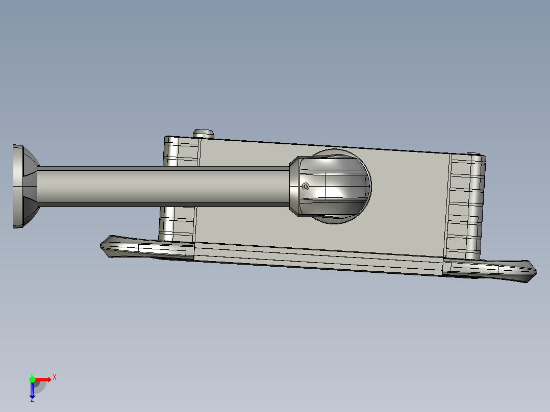 向上固定底座+90度箱体连接器+控制箱俯视图