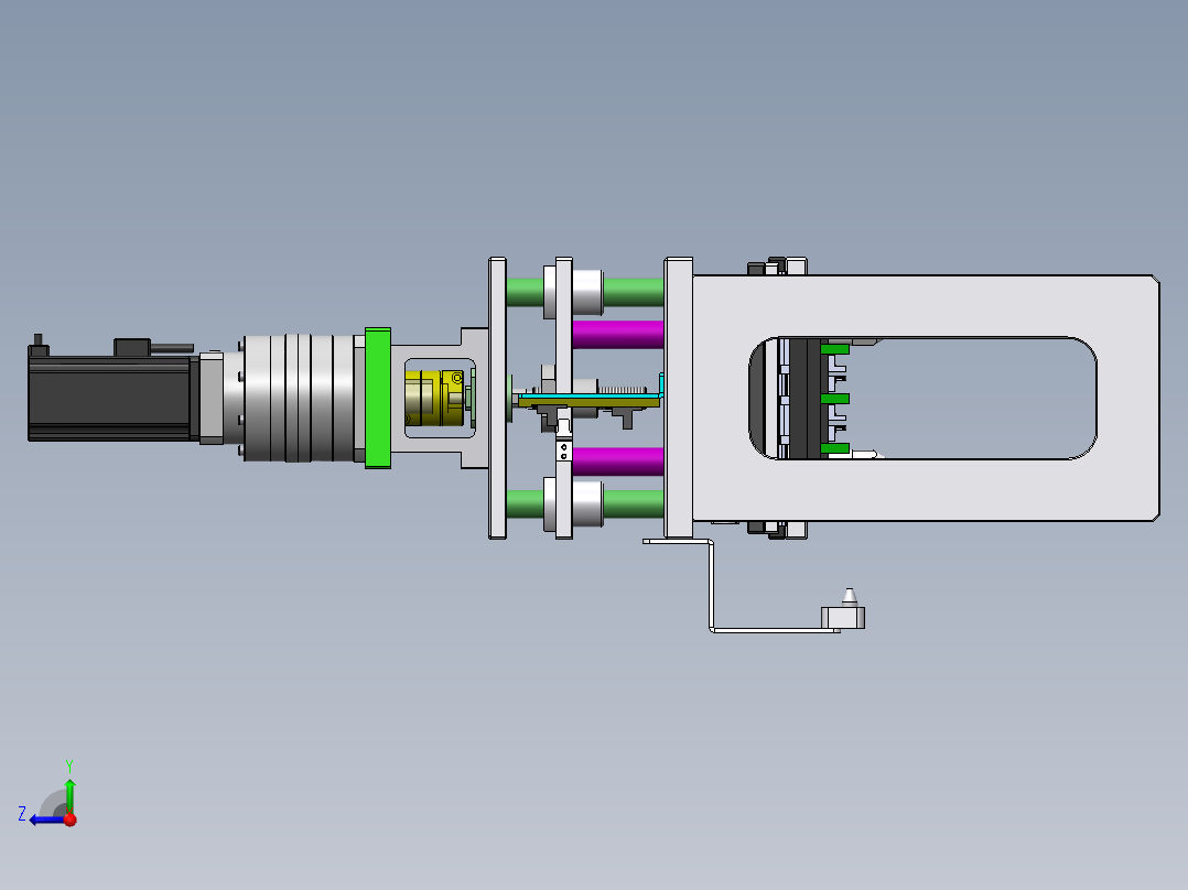 连接器一步折弯成型sw18可编辑右视图