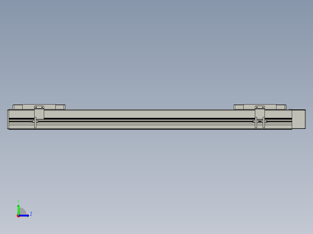 直线模组LHC14-S750-L设计图纸左视图