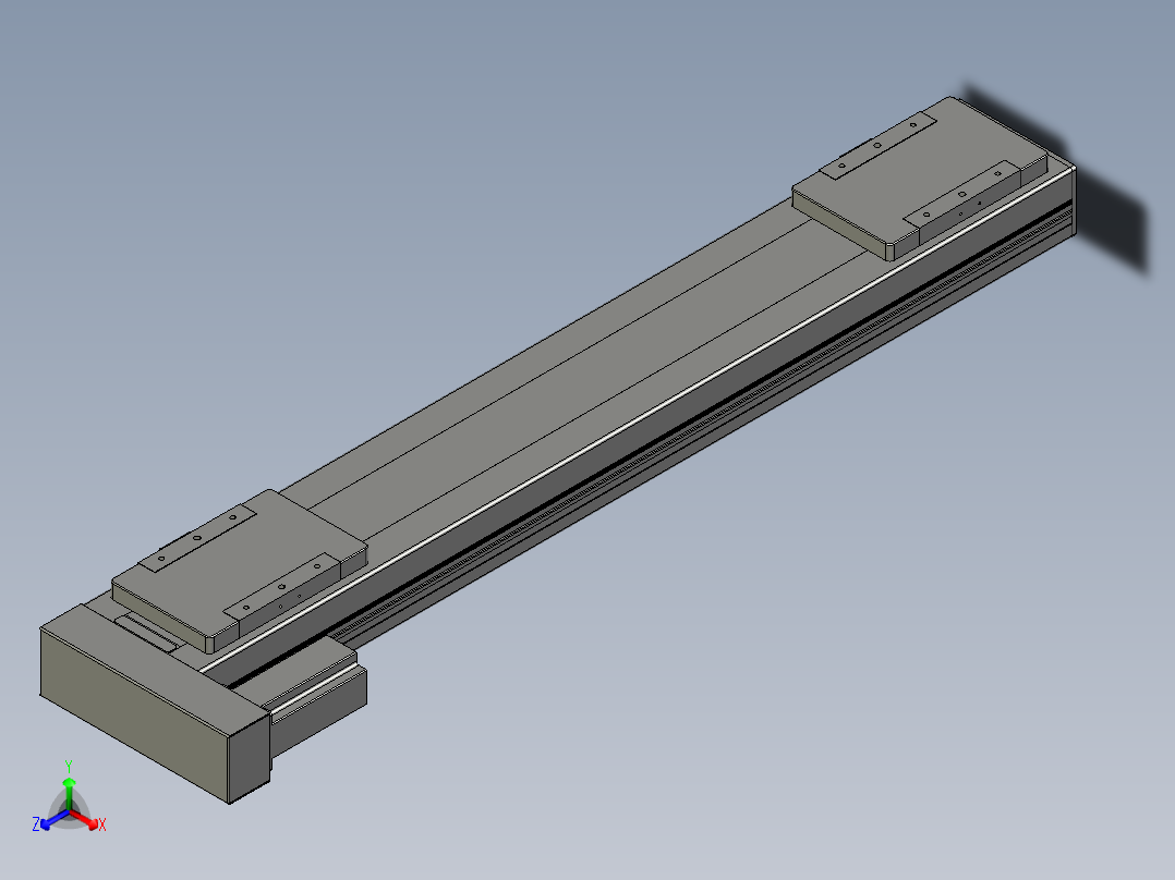 直线模组LHC14-S750-L设计图纸正等轴测图