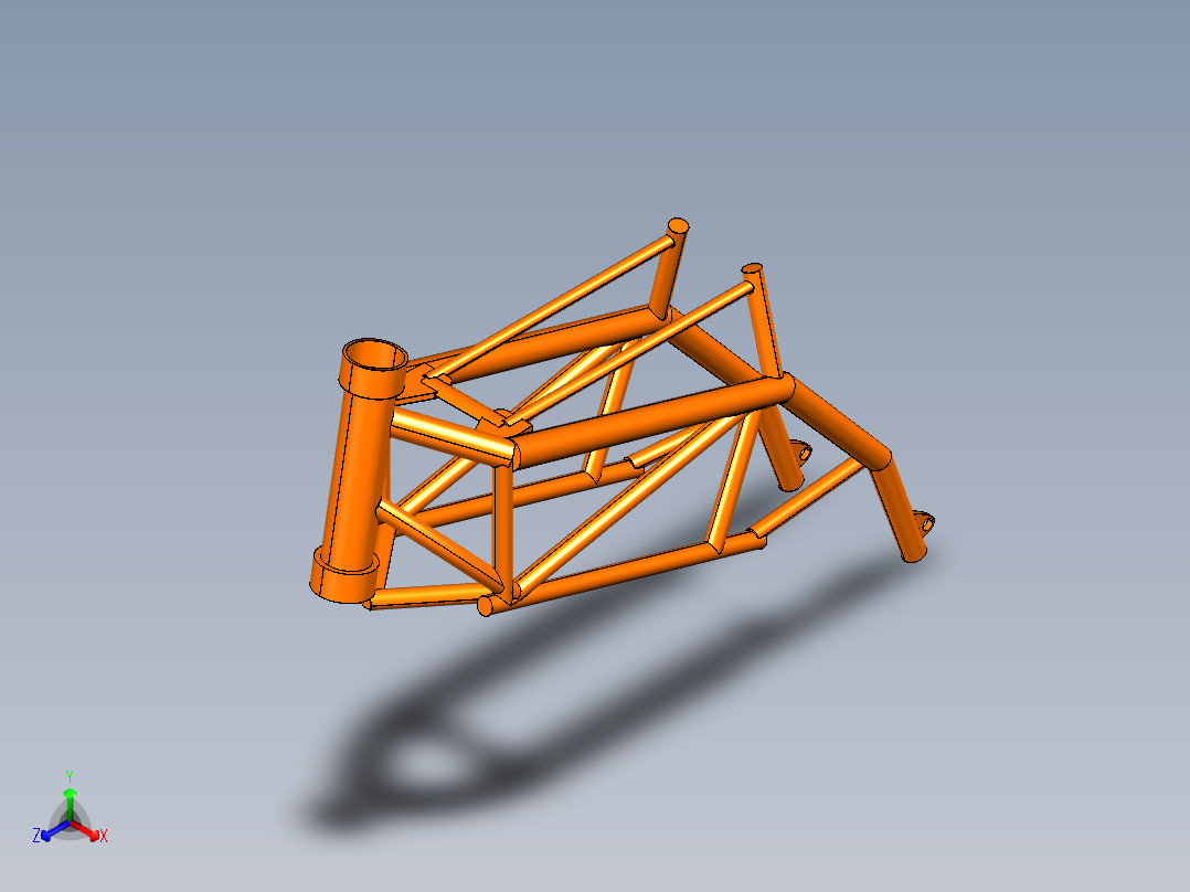 KTM Duke 390车架底盘正等轴测图