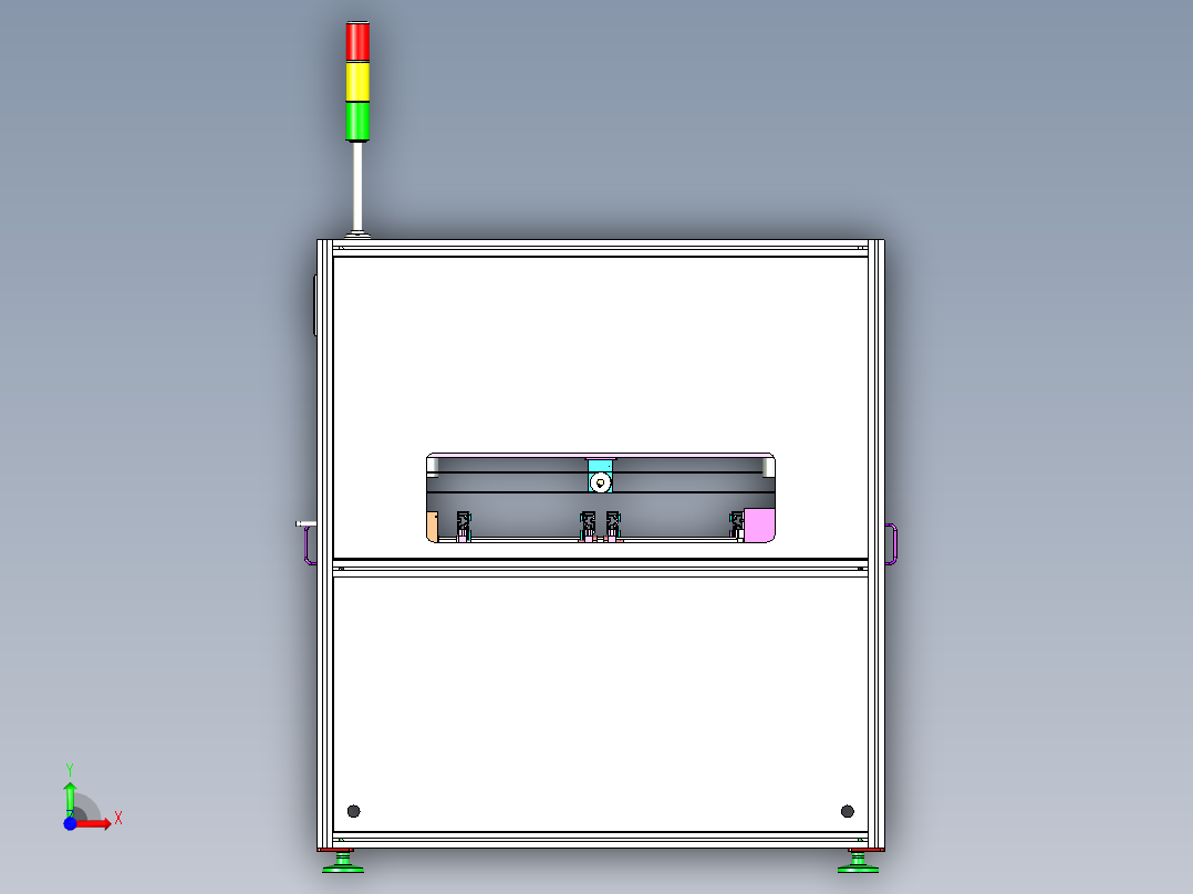 在线式SMT点胶机3D图纸 非标自动化机械三维前视图