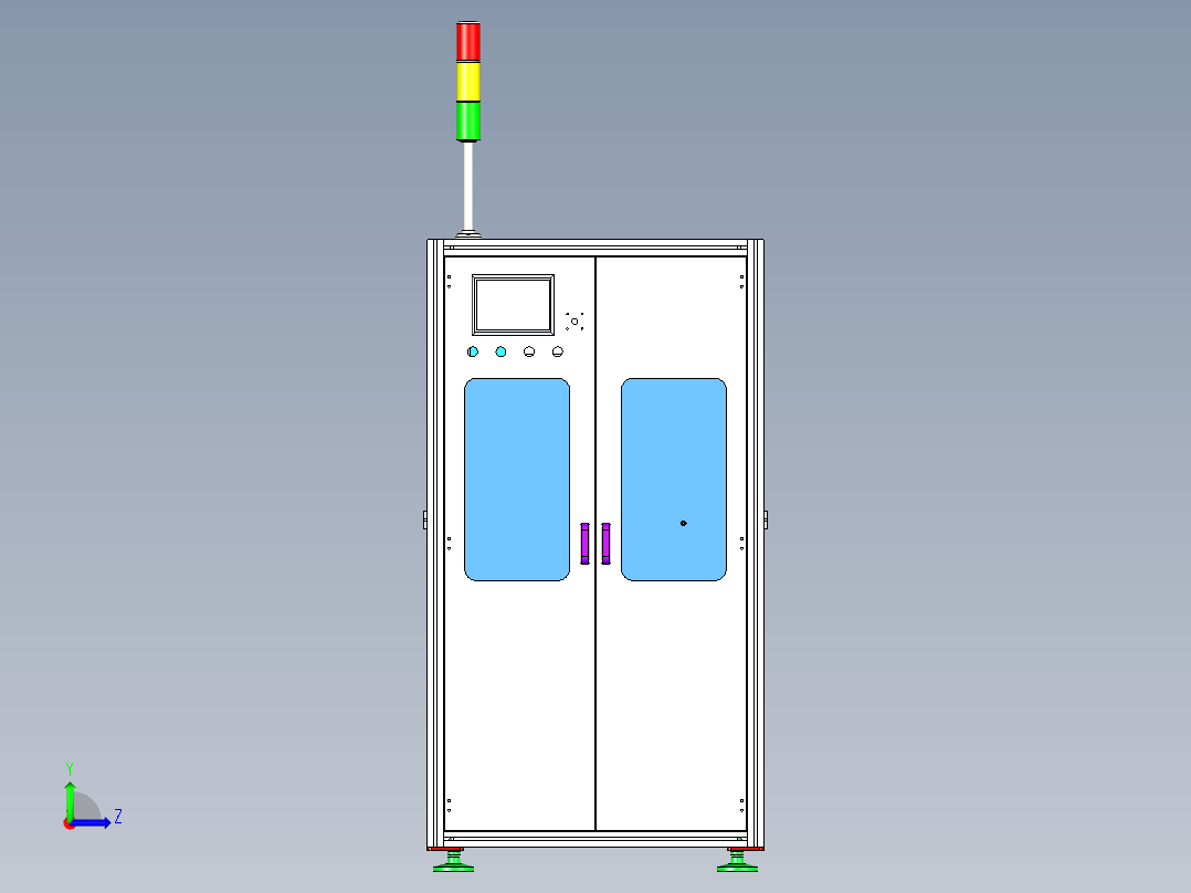 在线式SMT点胶机3D图纸 非标自动化机械三维左视图