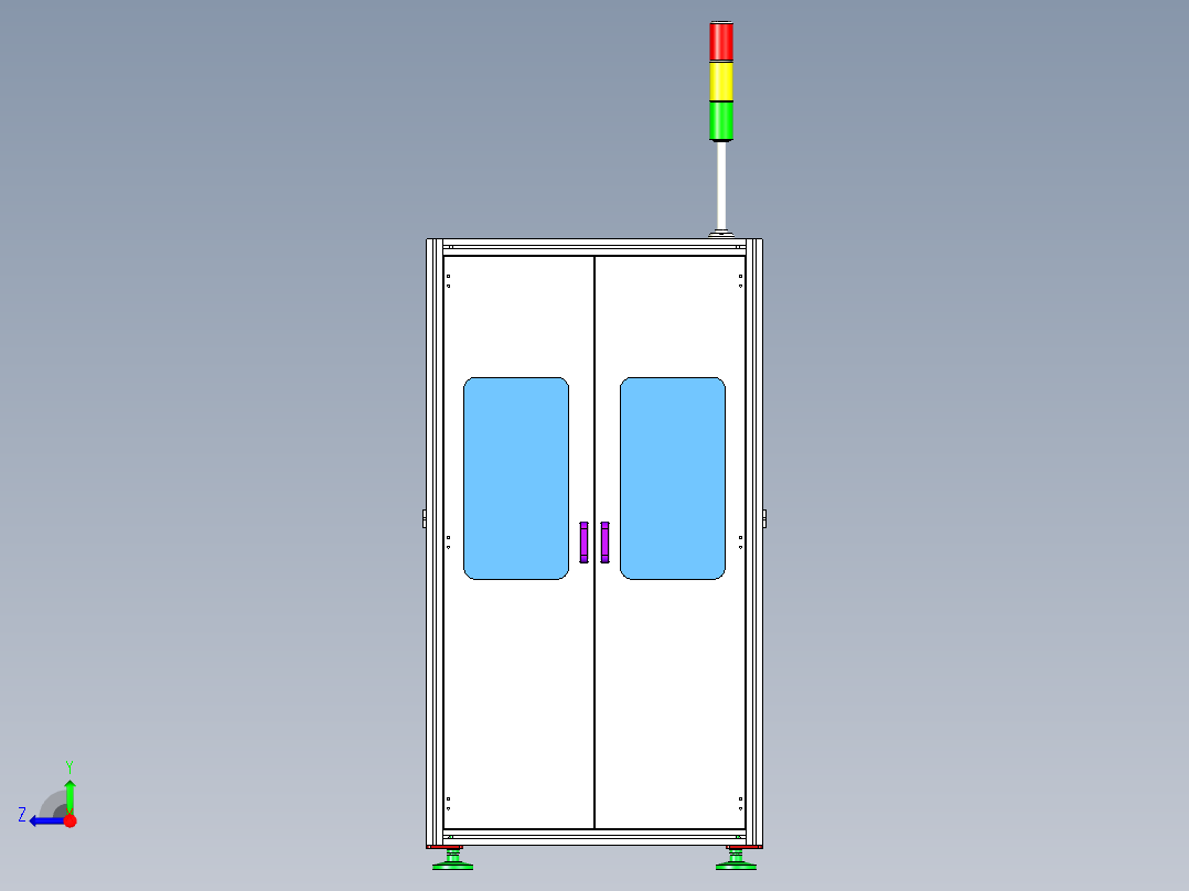 在线式SMT点胶机3D图纸 非标自动化机械三维右视图